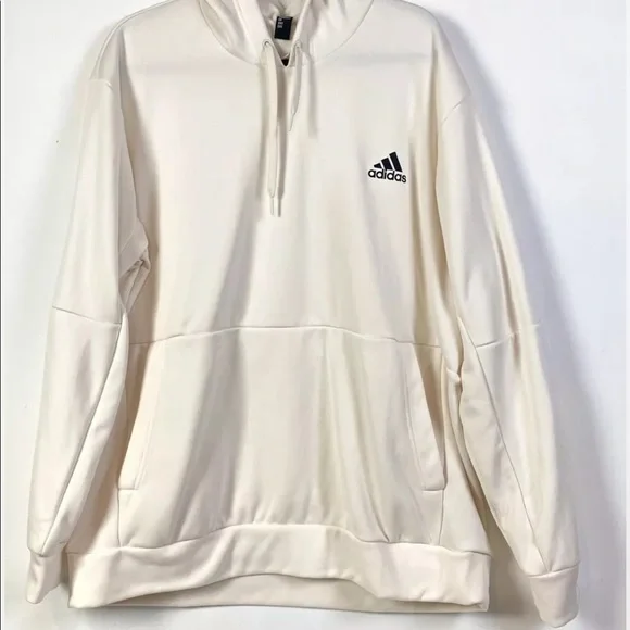 ✅Adidas Men's Game & Go Pullover Hoodie In Chalk White Size 2XL NWT Long Sleeves - Picture 3 of 11